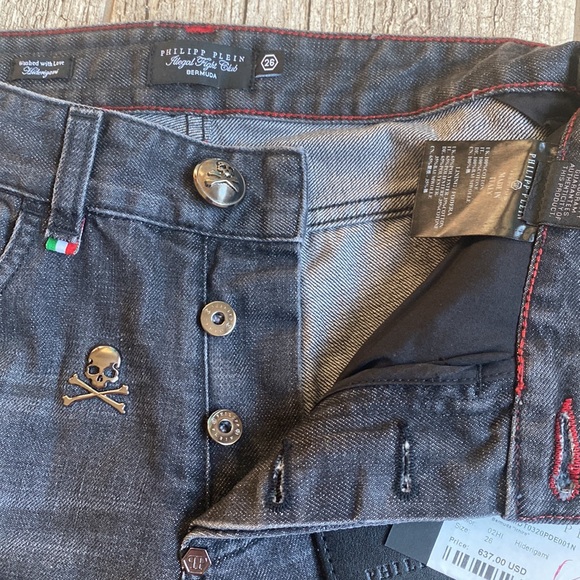 Philipp Plein denim shorts size 26 - Picture 9 of 15